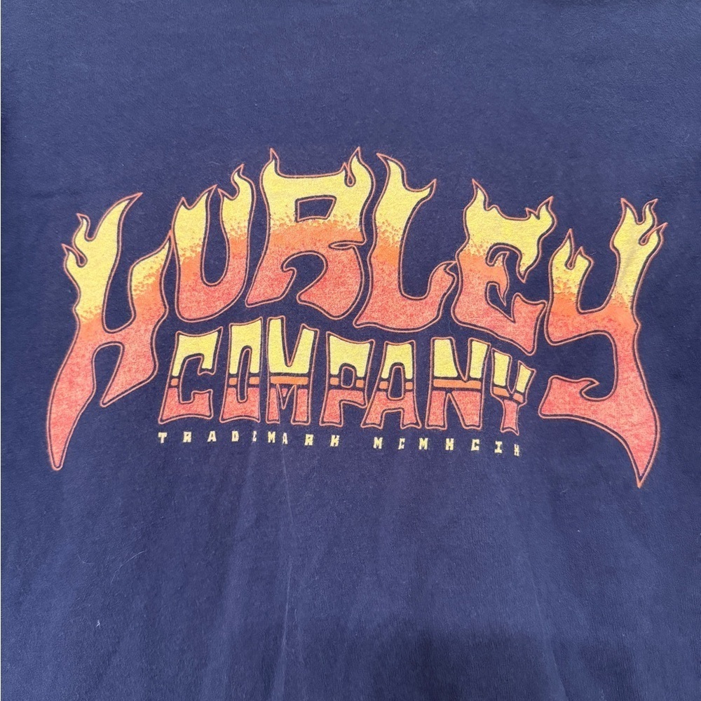 Hurley Blue Short Sleeve Tee Classic Crew Neck - Picture 4 of 5